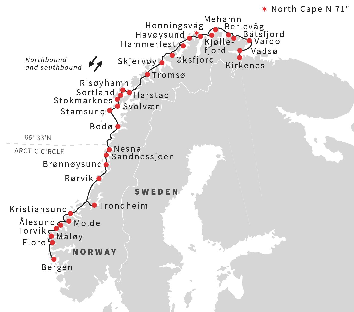 carte des ferry europe Norvège ferry carte   carte de la Norvège ferry (Europe du Nord 