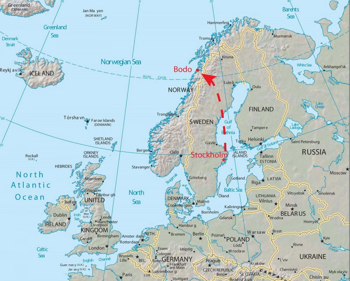 Carte de bodo en Norvège