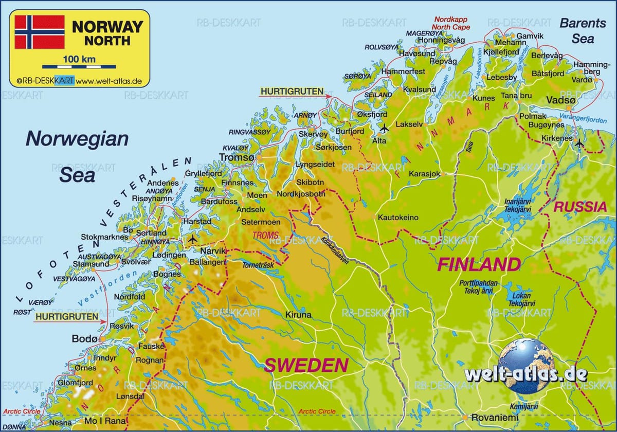 Carte de kirkenes en Norvège
