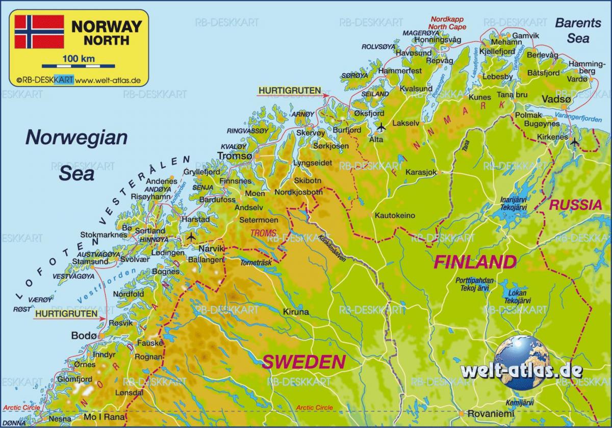 Carte de kirkenes en Norvège