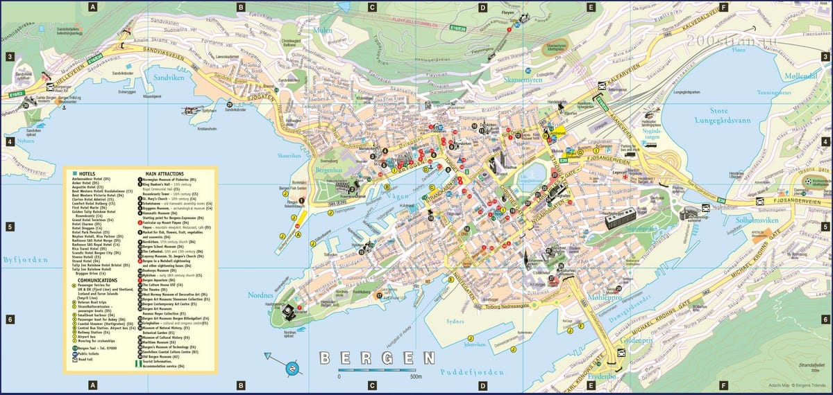 rue la carte de bergen, Norvège