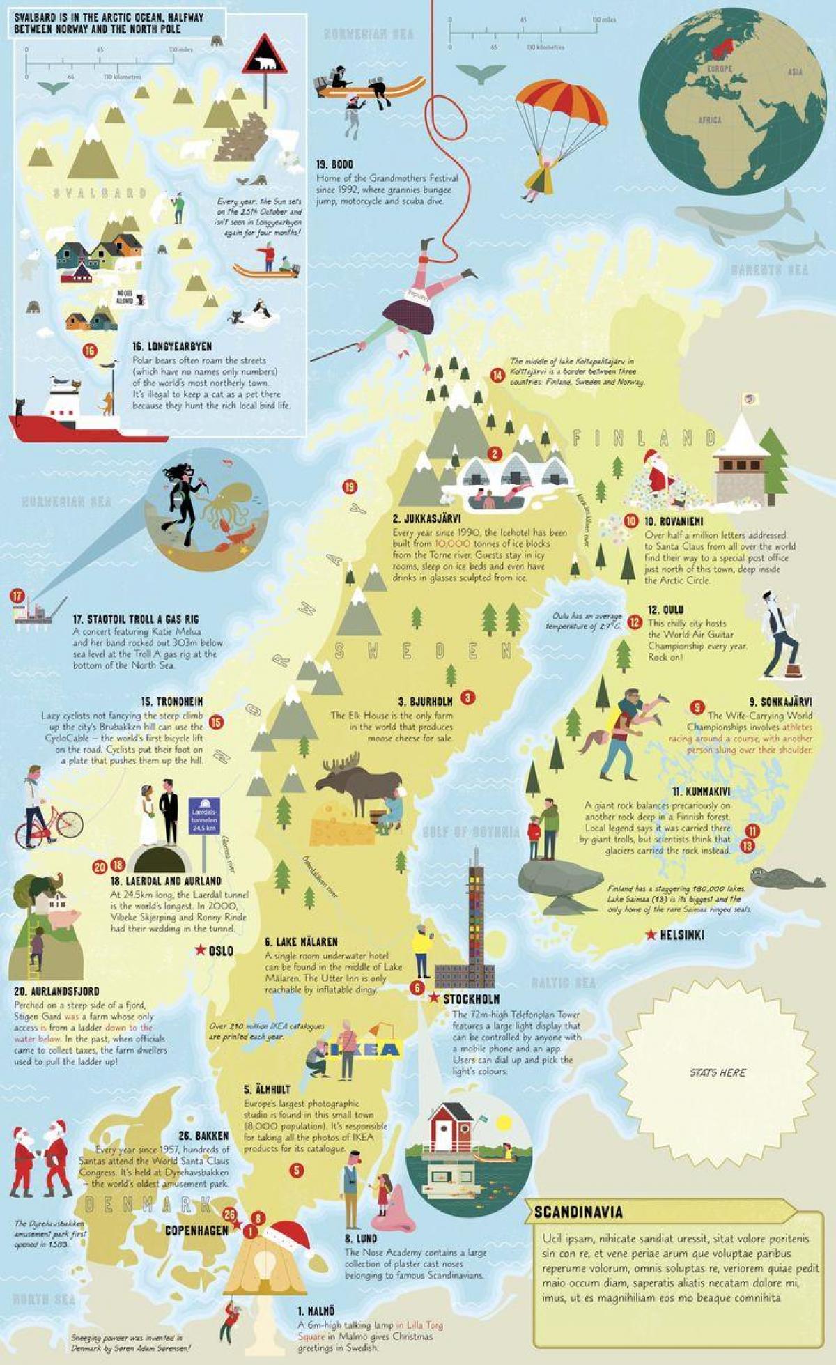 La Norvège Attractions Touristiques De La Carte La Norvège