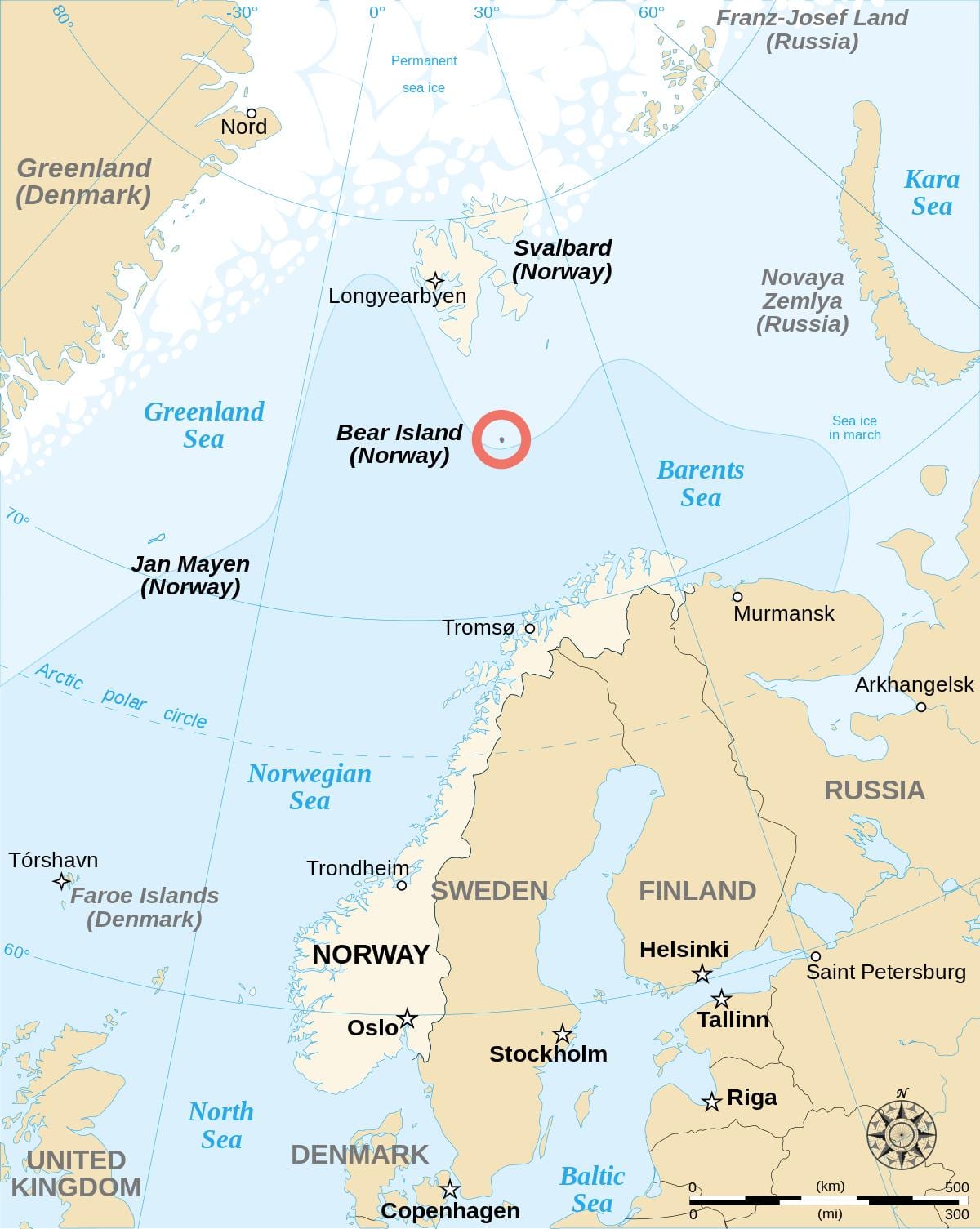 Carte de la Norvège îles