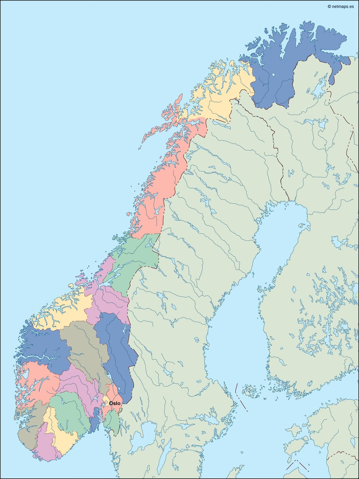Carte de la Norvège vecteur