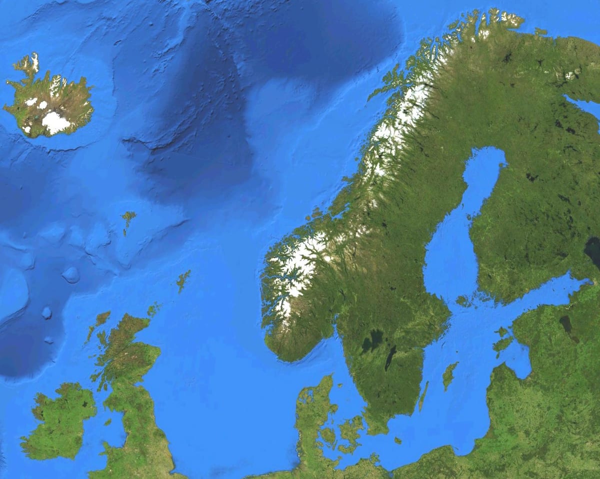 Carte de la Norvège par satellite