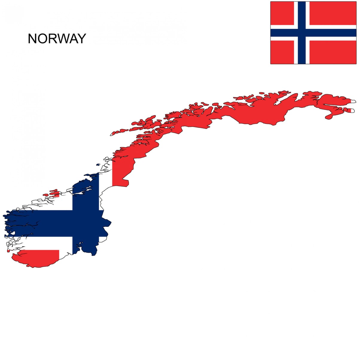 La norvège carte drapeau