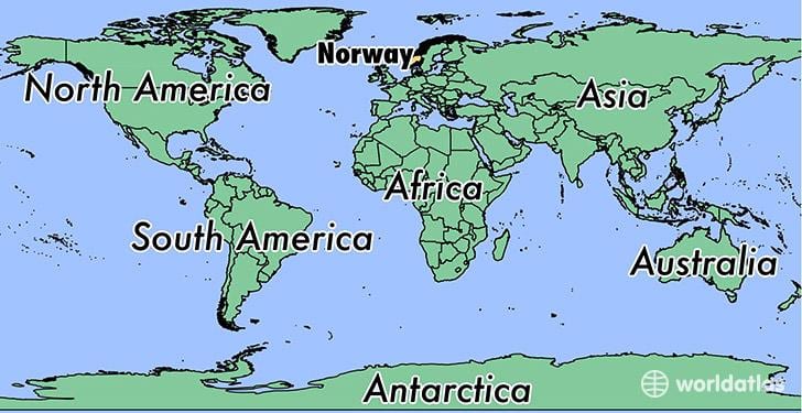 Carte de la Norvège emplacement sur le monde 