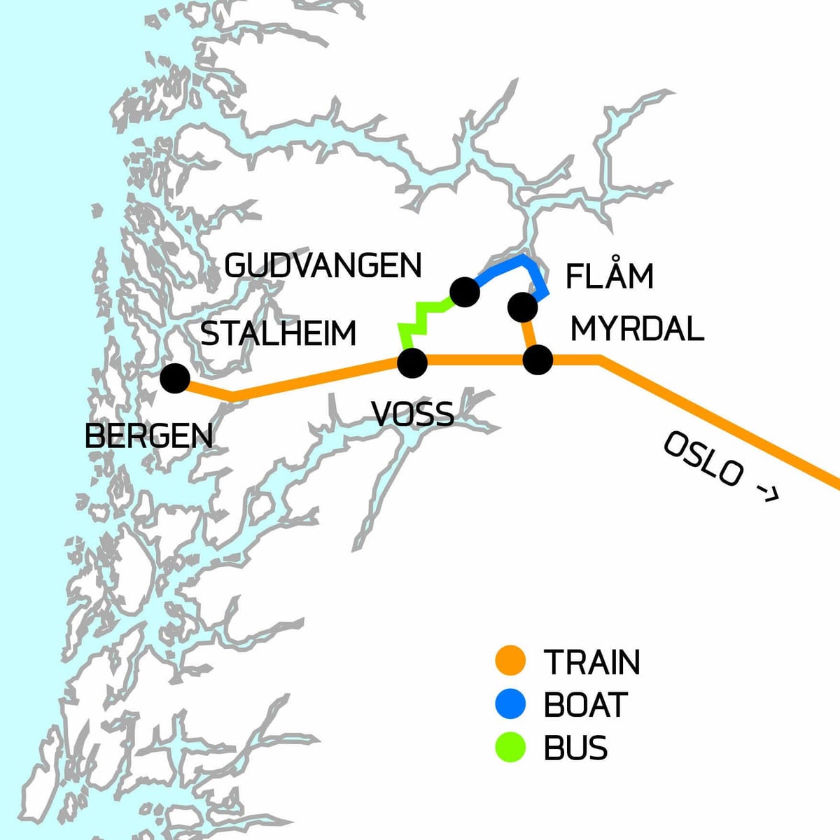 Carte de la Norvège en miniature
