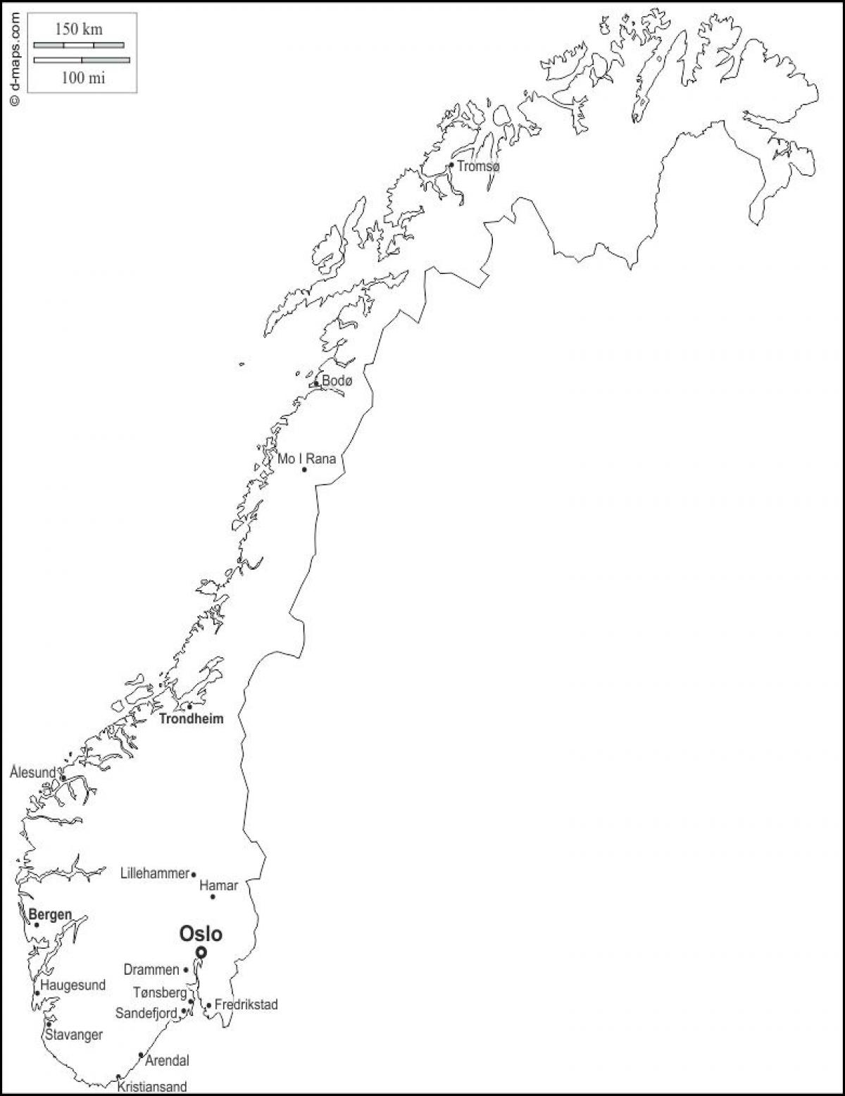 carte vierge de la Norvège