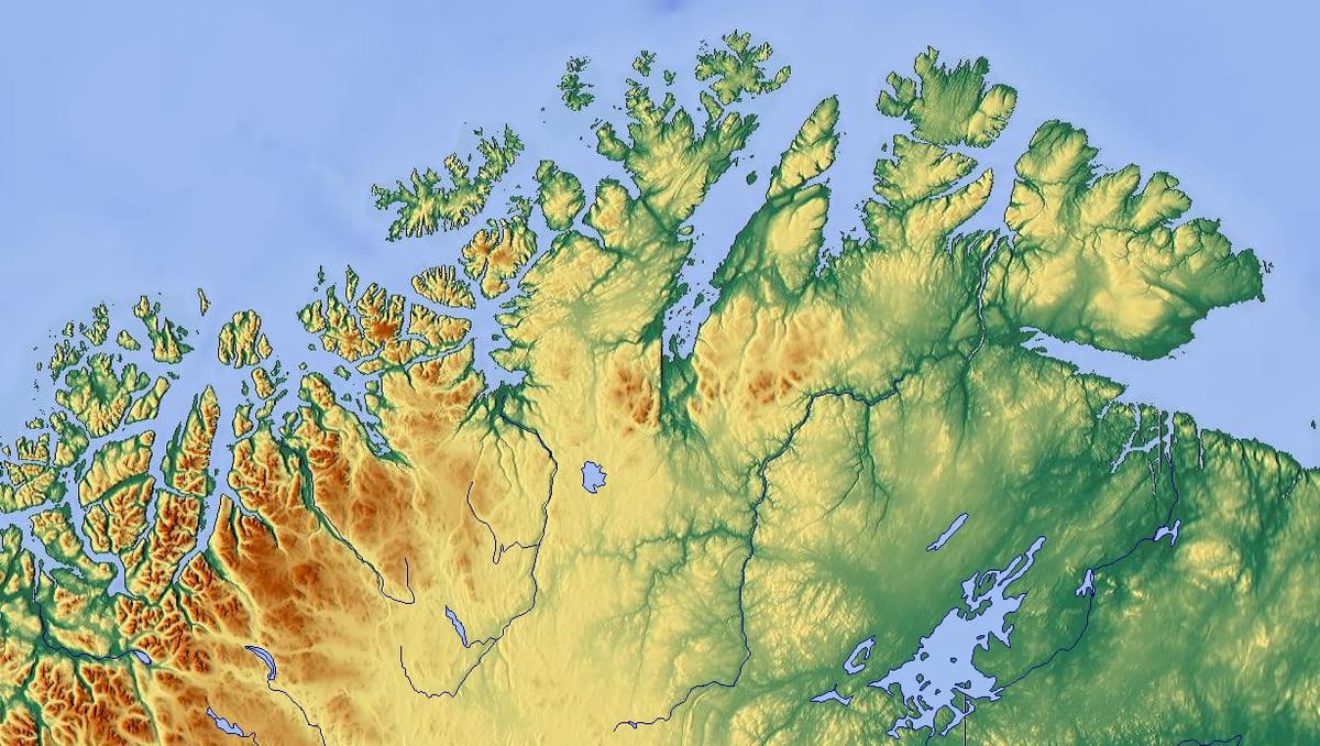 la Norvège du nord, carte