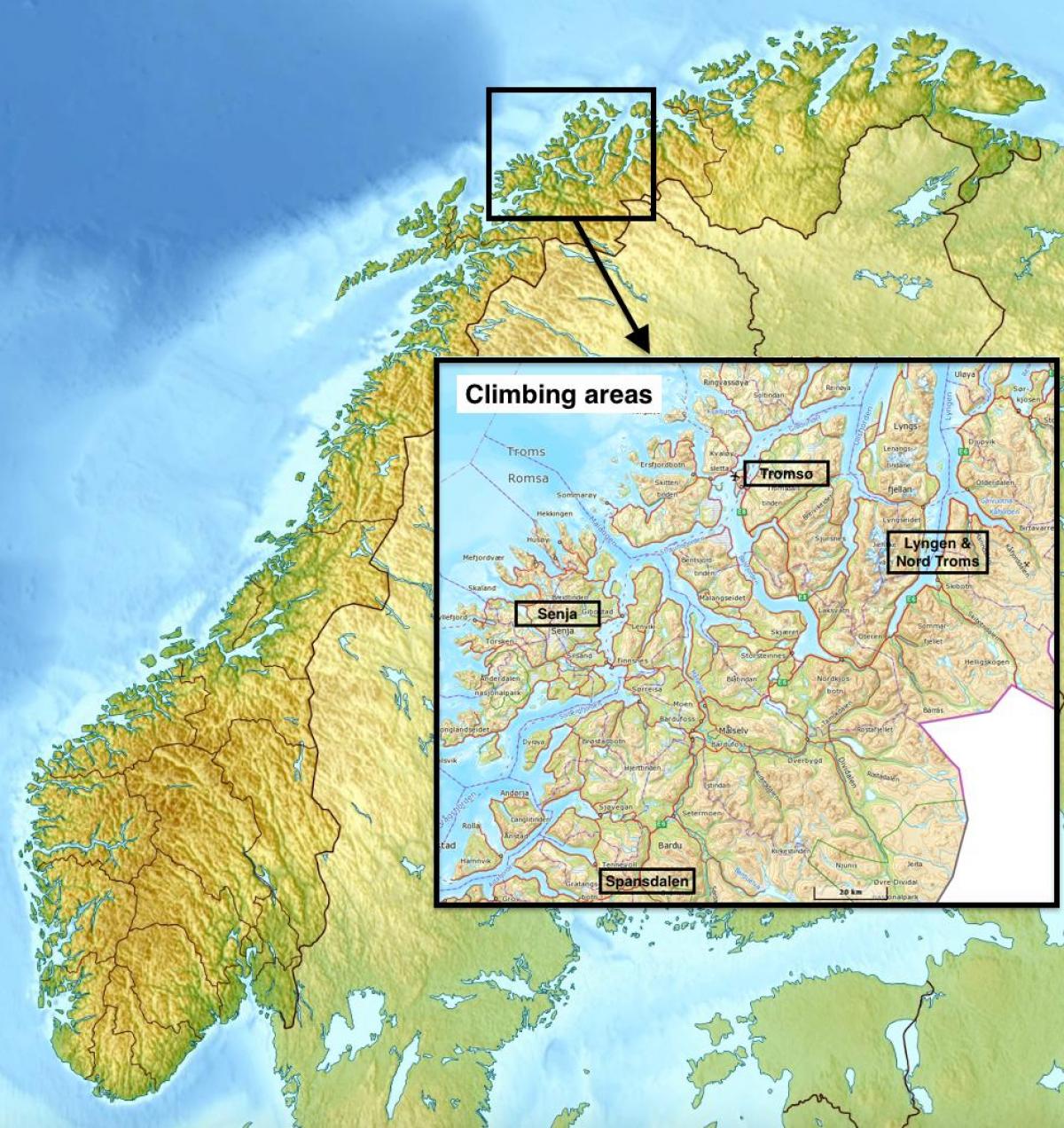 tromsø, Norvège carte