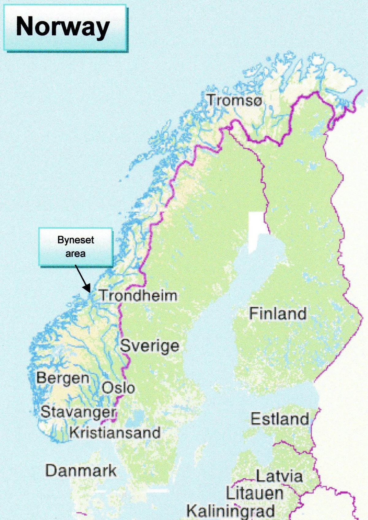 Carte de trondheim, Norvège