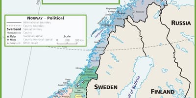 Carte de la Norvège politiques 