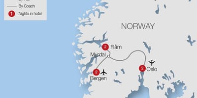 Carte de flam chemin de fer de Norvège
