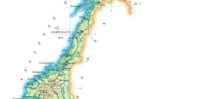 Carte de la Norvège élévation