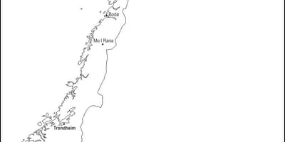 Carte de la Norvège contour