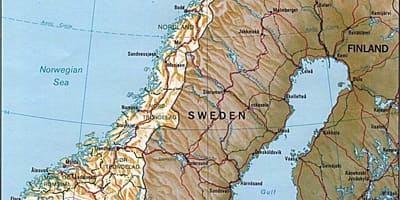 Carte de la Norvège montagnes