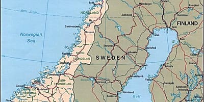 Carte de la Norvège latitude