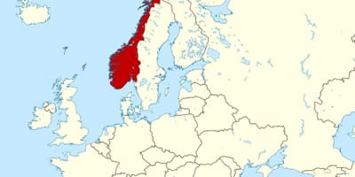 La norvège sur la carte de l'europe