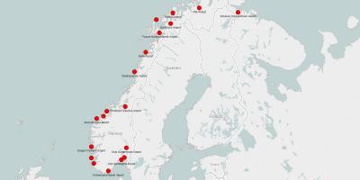 La carte des aéroports de Norvège