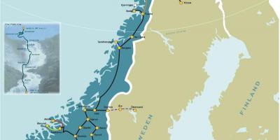 La norvège carte ferroviaire