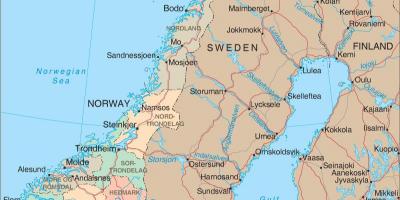 Une carte de la Norvège