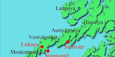 Les îles Lofoten en Norvège carte