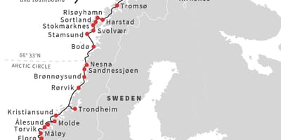 Carte de la Norvège ferry